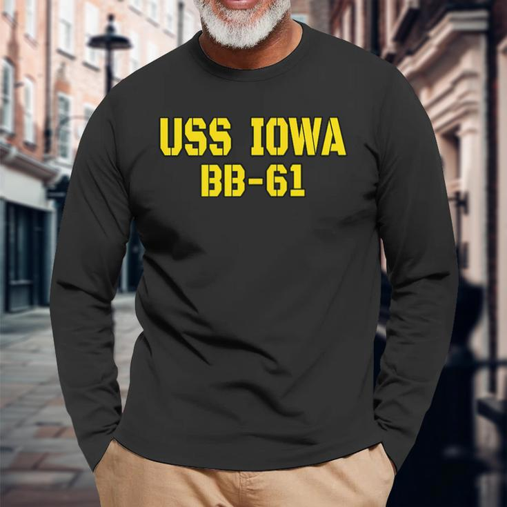 Iowa Battleship Veteran Warship Bb61 Father Grandpa Dad Son Long Sleeve T-Shirt T-Shirt Gifts for Old Men