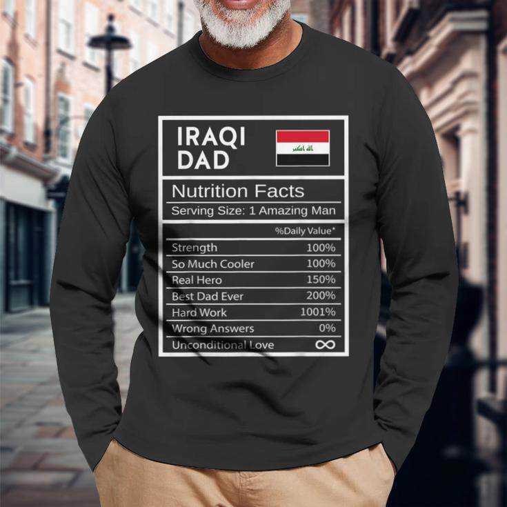 Iraqi Dad Nutrition Facts National Pride Long Sleeve T-Shirt T-Shirt Gifts for Old Men
