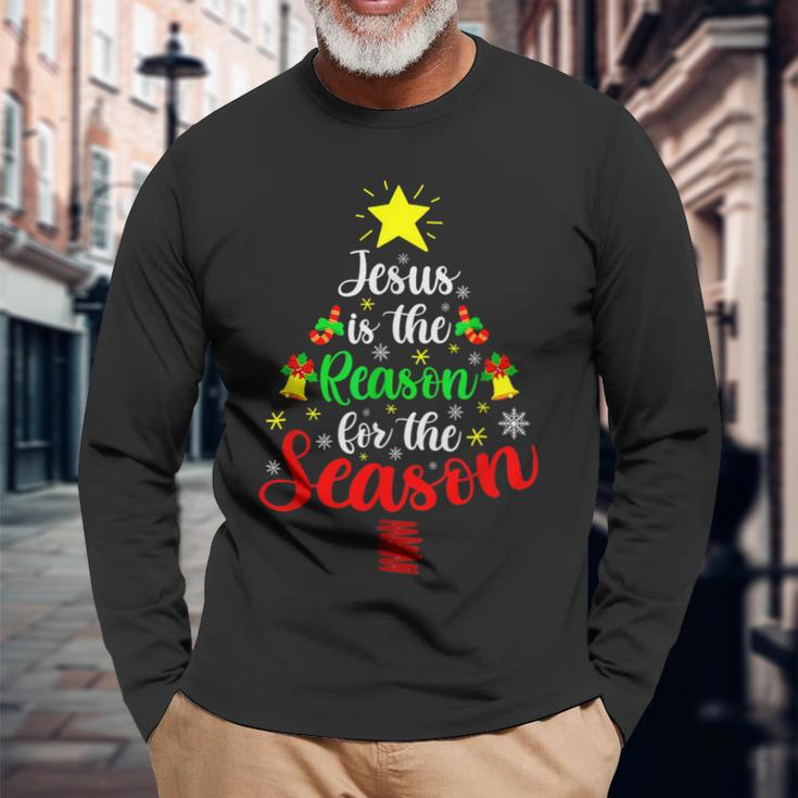 Jesus Is The Reason For The Season Christmas Family Matching Long Sleeve T-Shirt Gifts for Old Men