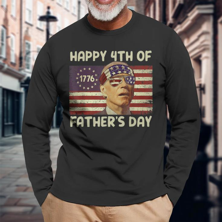 Joe Biden Happy 4Th Of Fathers Day 4Th Of July Long Sleeve T-Shirt Gifts for Old Men