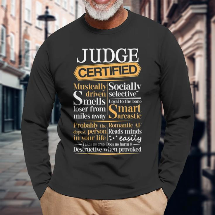 Judge Name Certified Judge Long Sleeve T-Shirt Gifts for Old Men