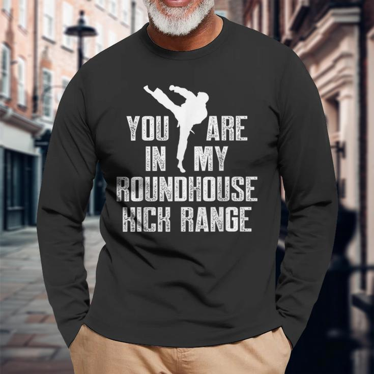 Kickboxing Range Kick Boxing Workout Long Sleeve T-Shirt Gifts for Old Men