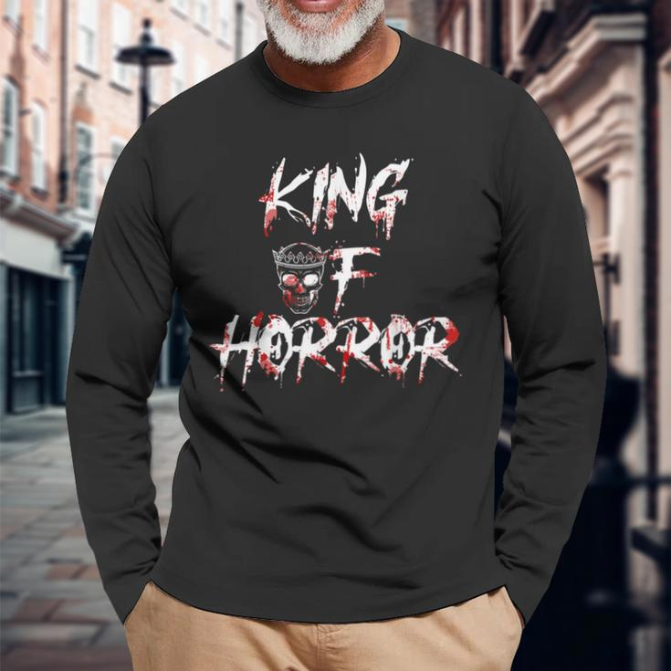 King Of Horror Halloween Father Day King Long Sleeve T-Shirt Gifts for Old Men