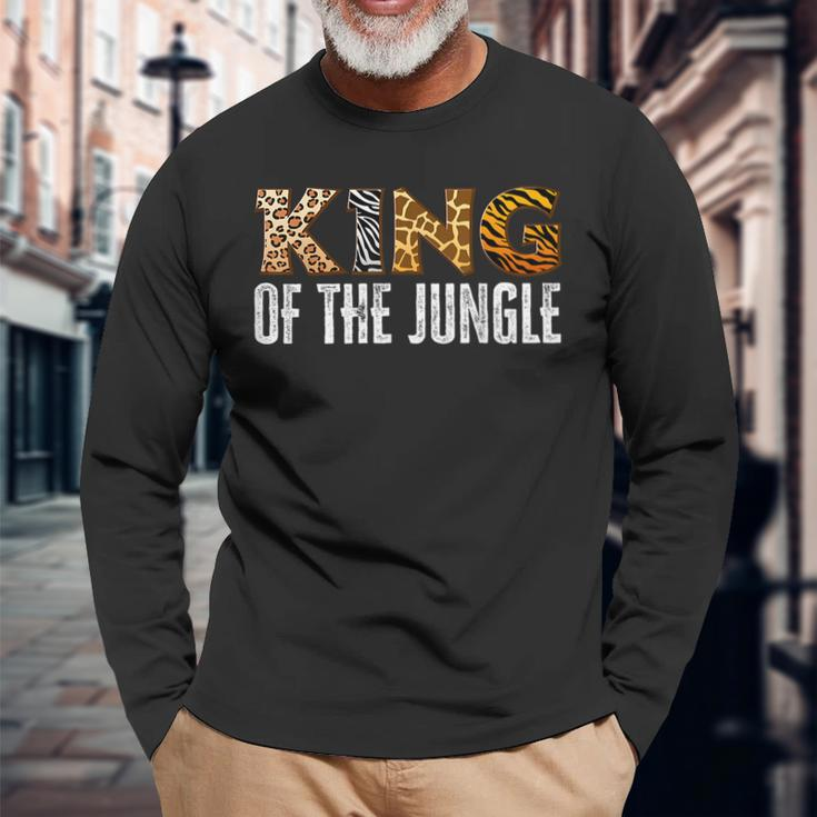 King Of The Jungle Zoo Safari Squad Family Birthday Party Long Sleeve Gifts for Old Men