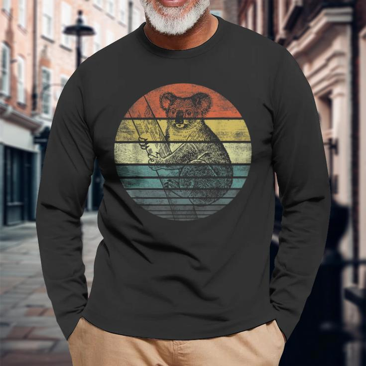 Koala Bear Retro Sunset Animal Lover Koala Silhouette Long Sleeve T-Shirt T-Shirt Gifts for Old Men