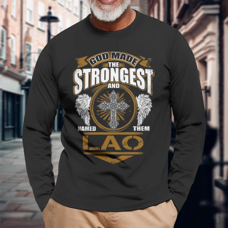 Lao Name God Made Lao Long Sleeve T-Shirt Gifts for Old Men