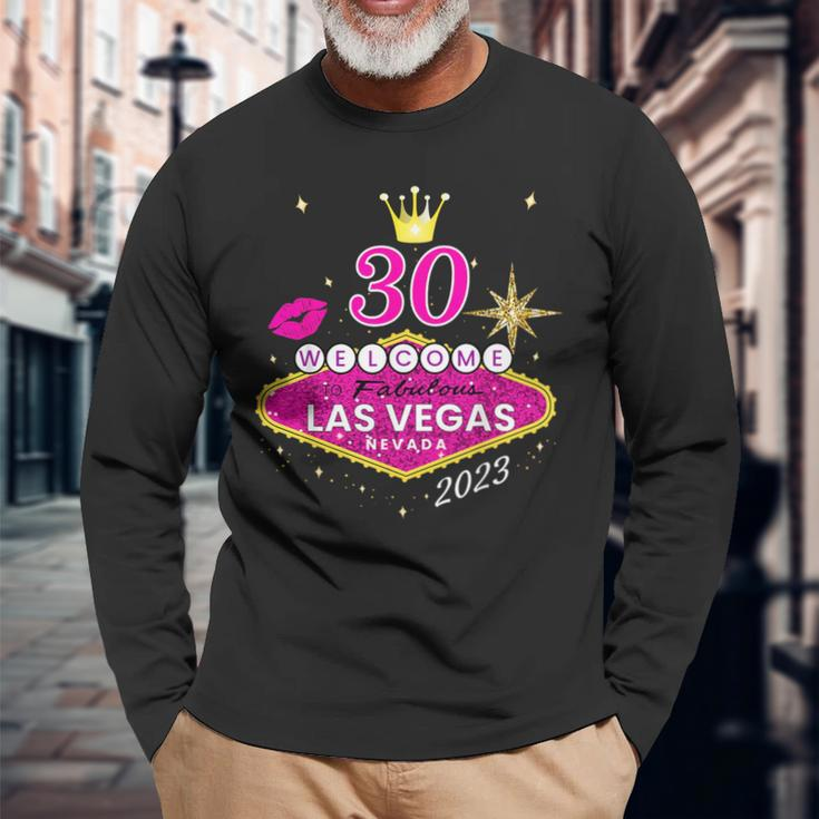 Las Vegas Girls Trip 2023 Vegas 30Th Birthday Squad Long Sleeve T-Shirt T-Shirt Gifts for Old Men