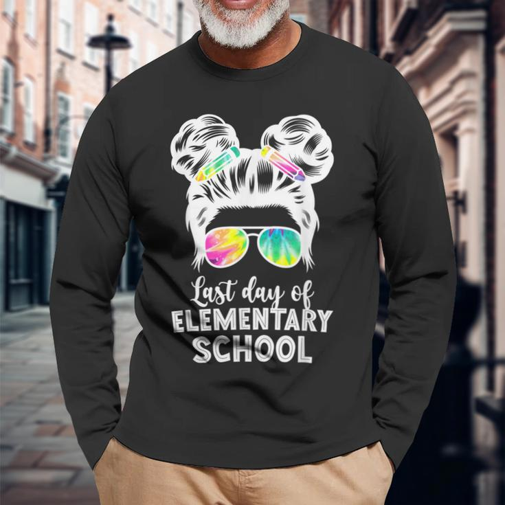Last Day Of Elementary School Graduation Messy Buns Long Sleeve T-Shirt T-Shirt Gifts for Old Men