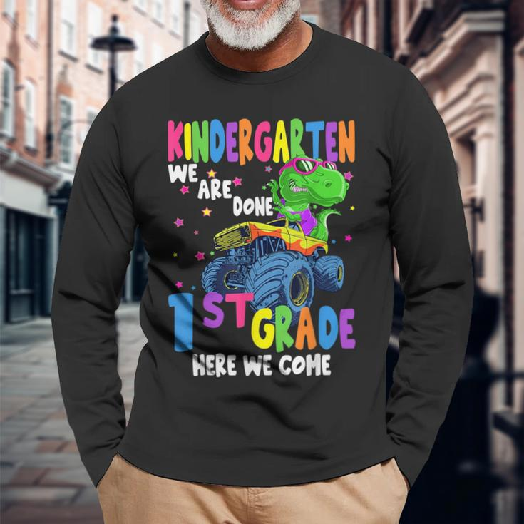 Last Day Of School Kindergarten Truck Dinosaur Graduate Long Sleeve T-Shirt T-Shirt Gifts for Old Men