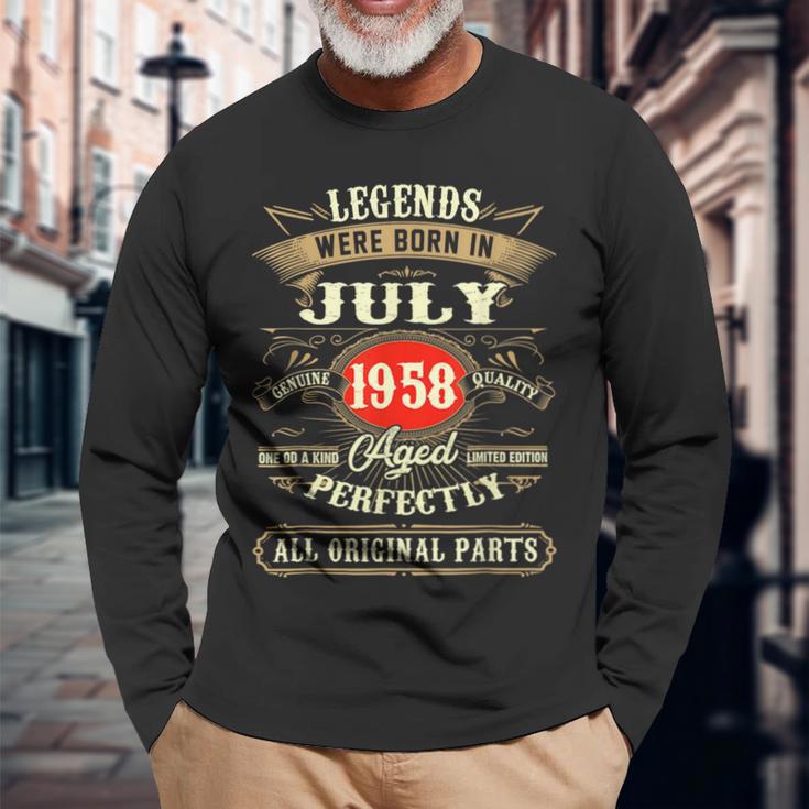 Legends Were Born In July 1958 65Th Birthday Long Sleeve T-Shirt Gifts for Old Men