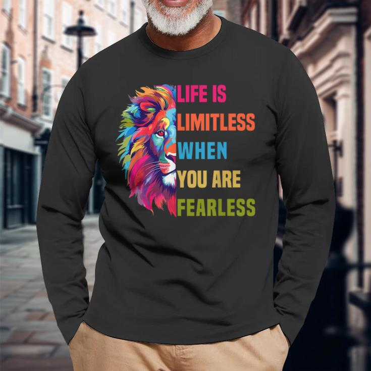 Leo Season Lion Motivational Inspirational Long Sleeve T-Shirt Gifts for Old Men