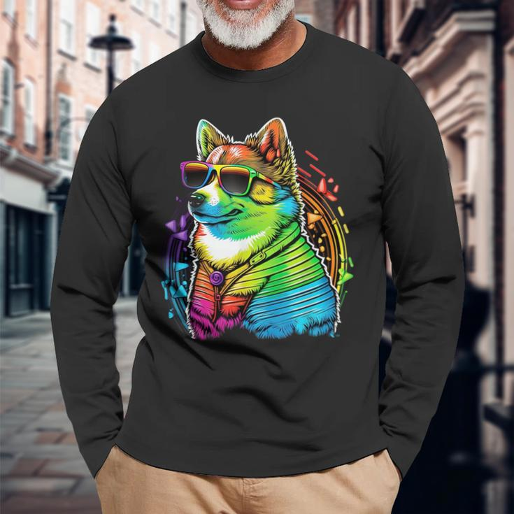 Lesbian Lgbt Gay Pride Swedish Vallhund Dog Long Sleeve T-Shirt T-Shirt Gifts for Old Men