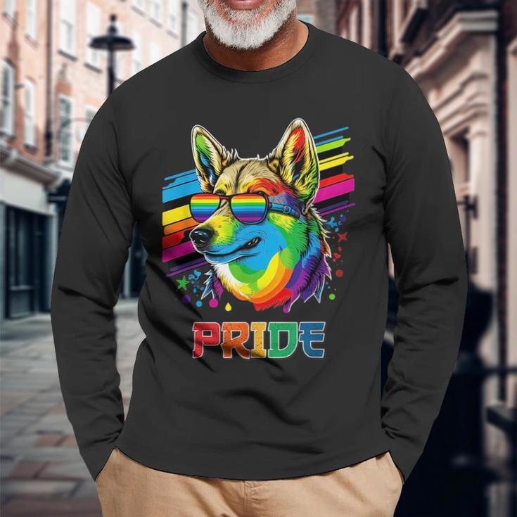 Lgbt Lesbian Gay Pride Swedish Vallhund Dog Long Sleeve T-Shirt T-Shirt Gifts for Old Men