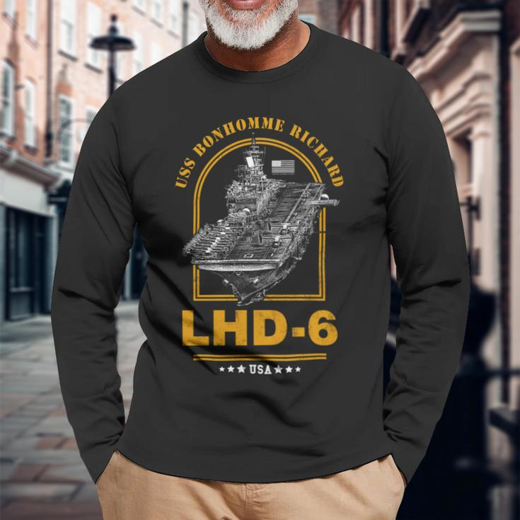 Lhd6 Uss Bonhomme Richard Long Sleeve T-Shirt Gifts for Old Men