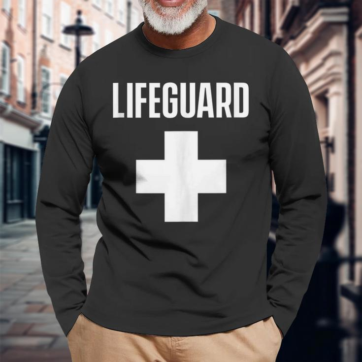 Lifeguard Sayings Life Guard Job Long Sleeve T-Shirt T-Shirt Gifts for Old Men