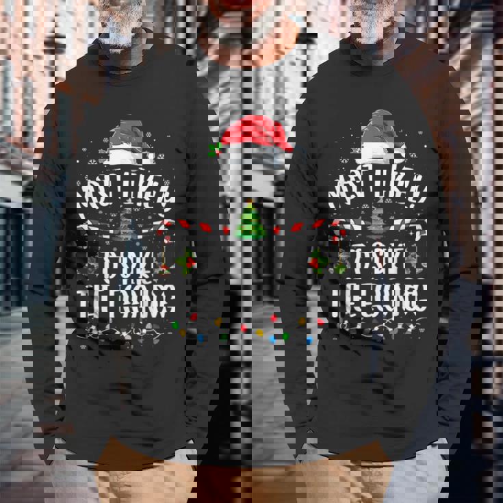 Most Likely To Spike The Eggnog Family Matching Christmas Long Sleeve T-Shirt Gifts for Old Men