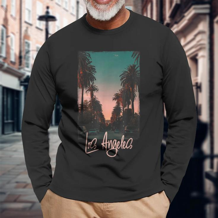 Los Angeles Love La Holiday Visiting Los Angeles Long Sleeve Gifts for Old Men