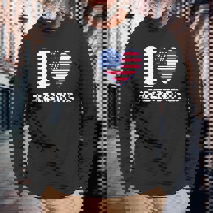I Love Argenta I Heart Argenta Long Sleeve T-Shirt Gifts for Old Men