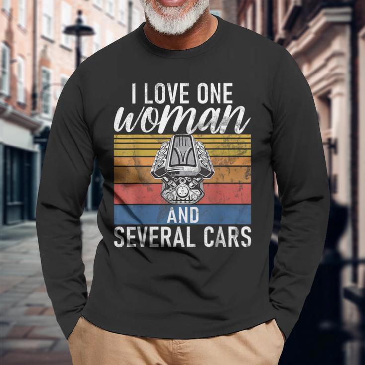 I Love One Woman And Several Cars Muscle Car Cars Long Sleeve T-Shirt Gifts for Old Men