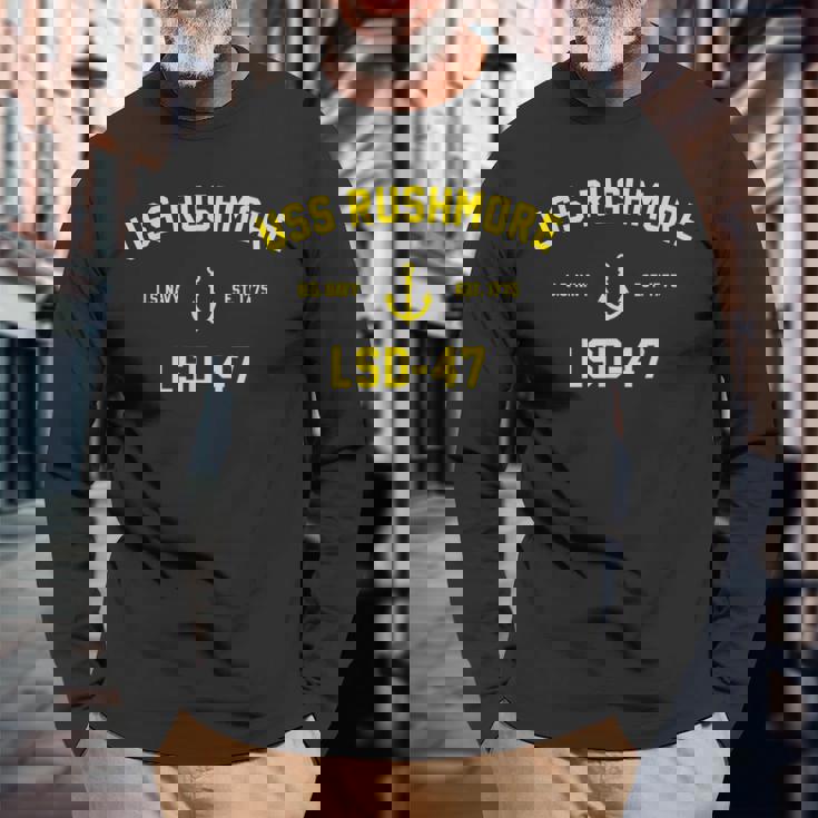 Lsd47 Uss Rushmore Long Sleeve T-Shirt Gifts for Old Men
