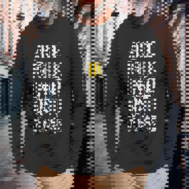 Magic Wizard Hi Alphabet Back To School Pre K Kindergarten Magic Long Sleeve T-Shirt T-Shirt Gifts for Old Men