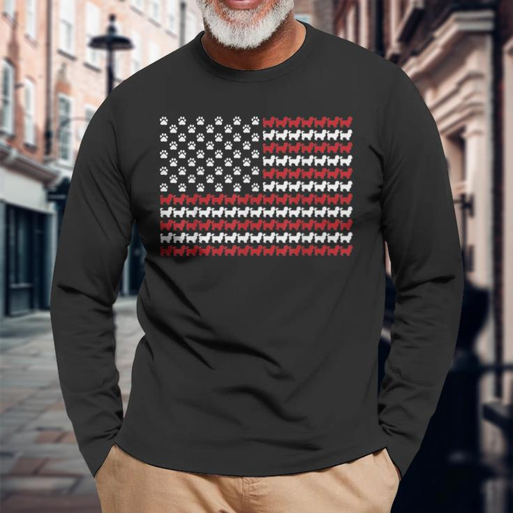 Maltipoo Dog American Flag Patriotic 4Th Of July Long Sleeve T-Shirt Gifts for Old Men