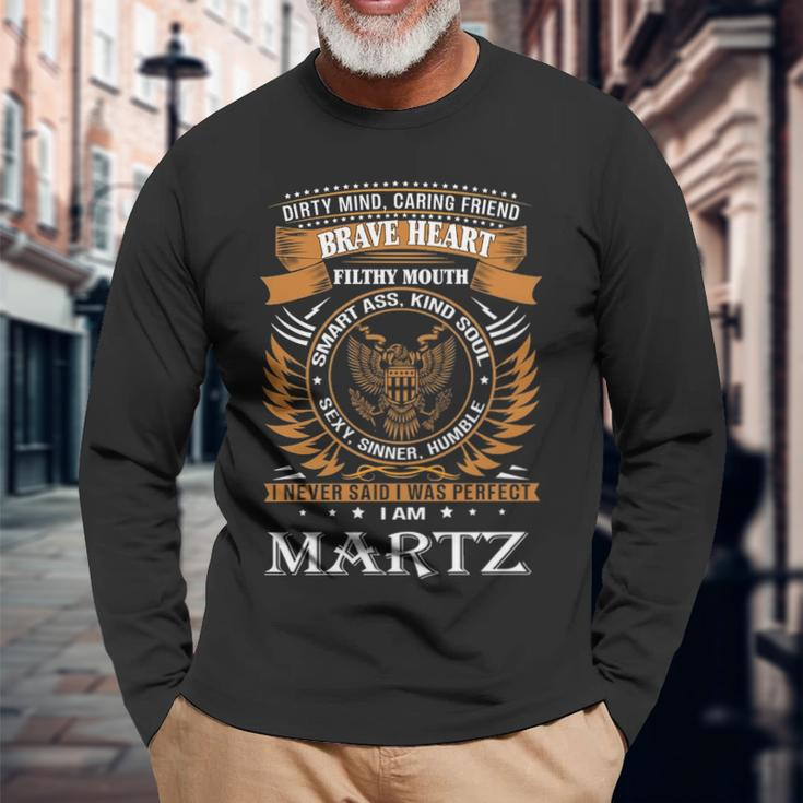 Martz Name Martz Brave Heart V2 Long Sleeve T-Shirt Gifts for Old Men