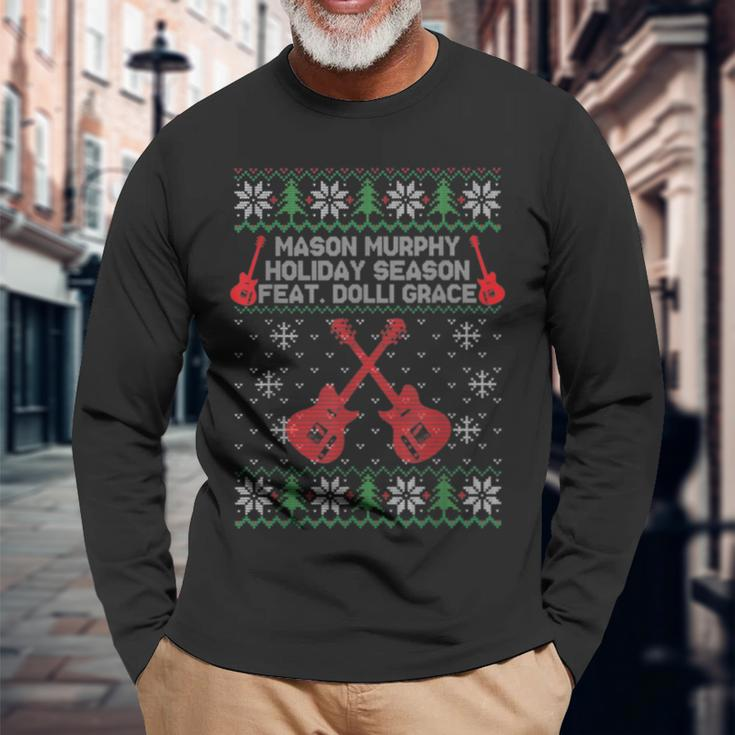 Mason Murphy Holiday Season Guitar Ugly Christmas Sweaters Long Sleeve T-Shirt Gifts for Old Men