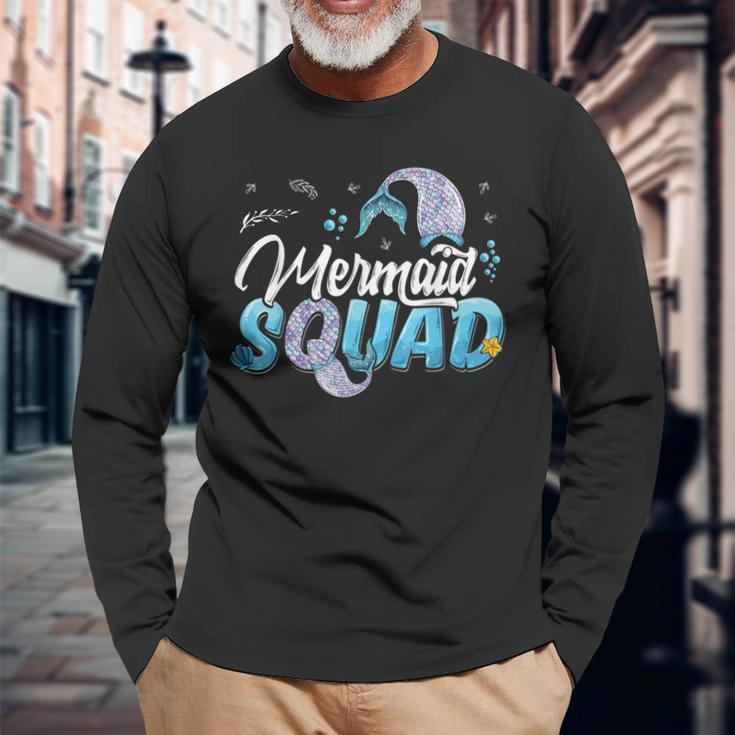 Mermaid Squad Party Mermaid Birthday Matching Set Long Sleeve T-Shirt T-Shirt Gifts for Old Men