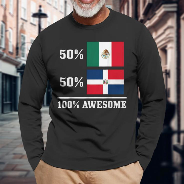 Mexico Dominican Republic Mexican Flag Pride Long Sleeve T-Shirt Gifts for Old Men
