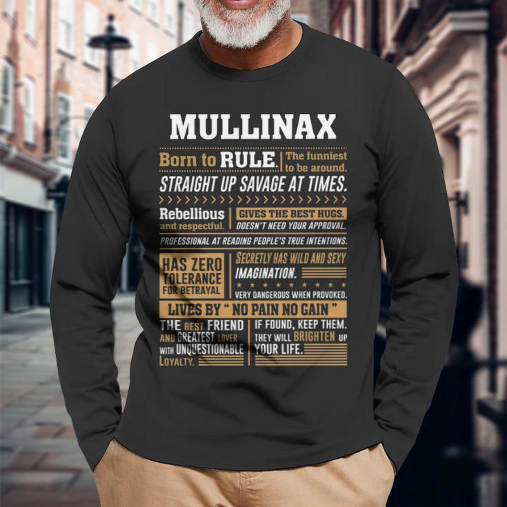 Mullinax Name Mullinax Born To Rule Straight Up Savage At Times Long Sleeve T-Shirt Gifts for Old Men