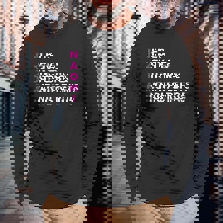 Naomi Name Personalized Long Sleeve T-Shirt Gifts for Old Men