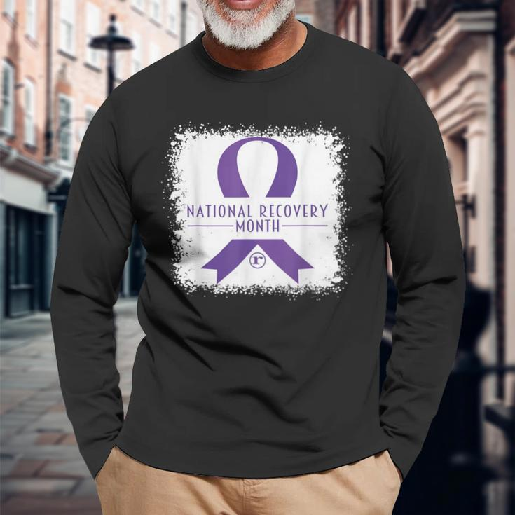 National Recovery Month Warrior Addiction Recovery Awareness Long Sleeve T-Shirt Gifts for Old Men
