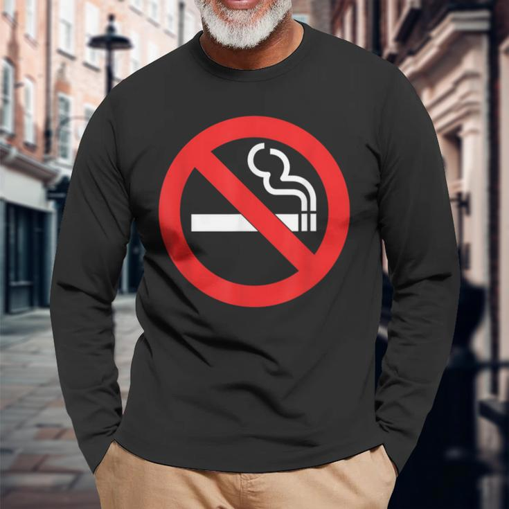 No Smoking Symbol Long Sleeve T-Shirt Gifts for Old Men
