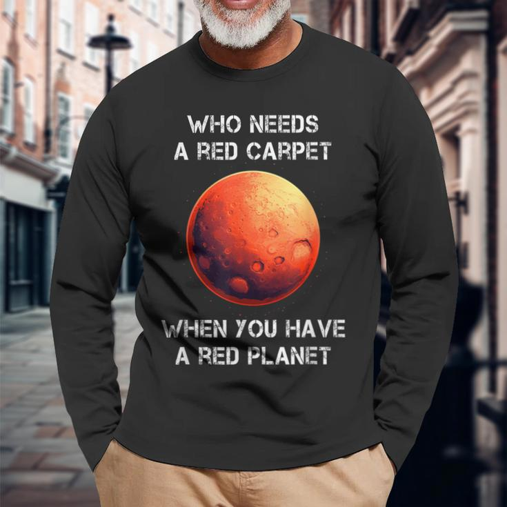 Occupy Mars Space Explorer Astronomy Red Planet Long Sleeve T-Shirt Gifts for Old Men
