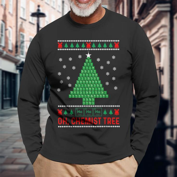 Oh Chemist Tree Ugly Christmas Sweater Chemistry Long Sleeve T-Shirt Gifts for Old Men