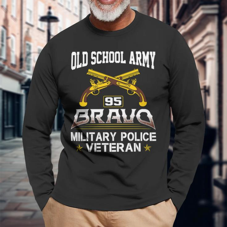Old School Army 95 Bravo Military Police Veteran Shirt Long Sleeve T-Shirt Gifts for Old Men