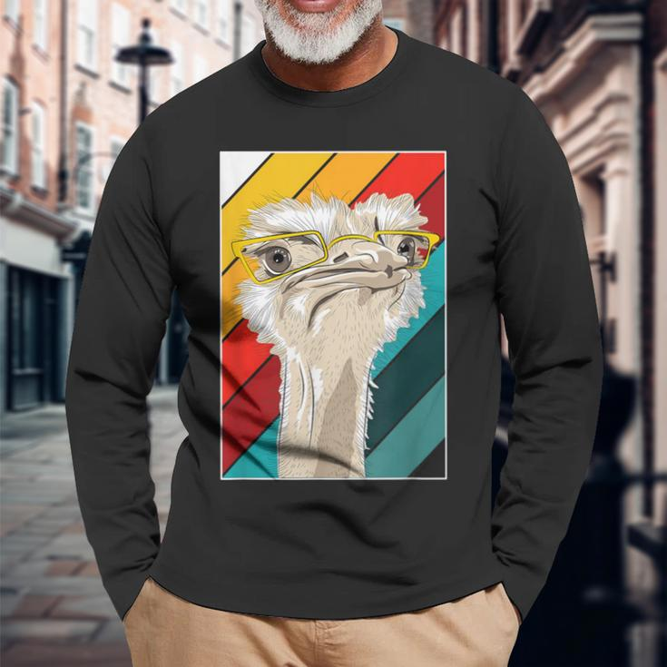 Ostrich Long Sleeve T-Shirt Gifts for Old Men