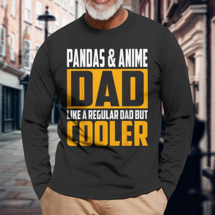 Pandas And Anime Dad Like A Regular Dad But Cooler Long Sleeve T-Shirt T-Shirt Gifts for Old Men