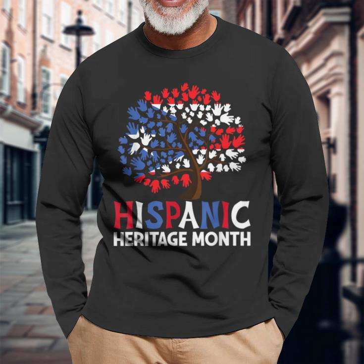 Hispanic Heritage Celebration Puerto Rico Tree Heritage Long Sleeve T-Shirt Gifts for Old Men