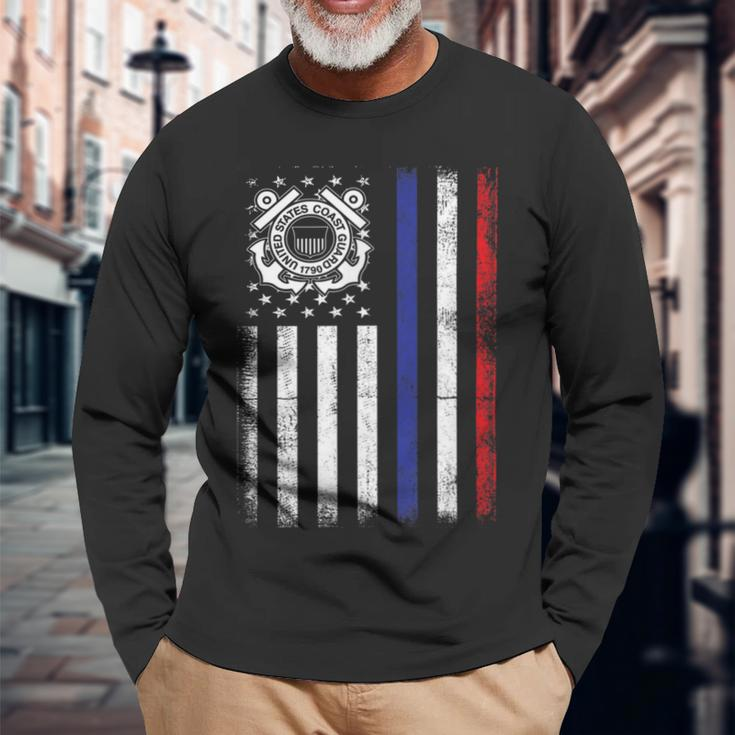 Patriot Us Coastguard Coast Guard 4Th July Independence Day Long Sleeve T-Shirt Gifts for Old Men