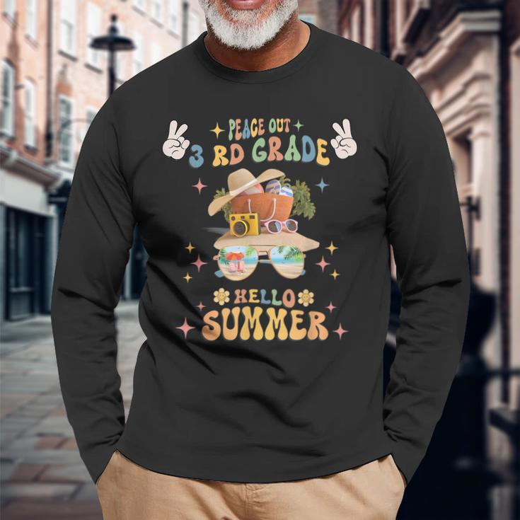 Peace Out 3Rd Grade Hello Summer Long Sleeve T-Shirt T-Shirt Gifts for Old Men