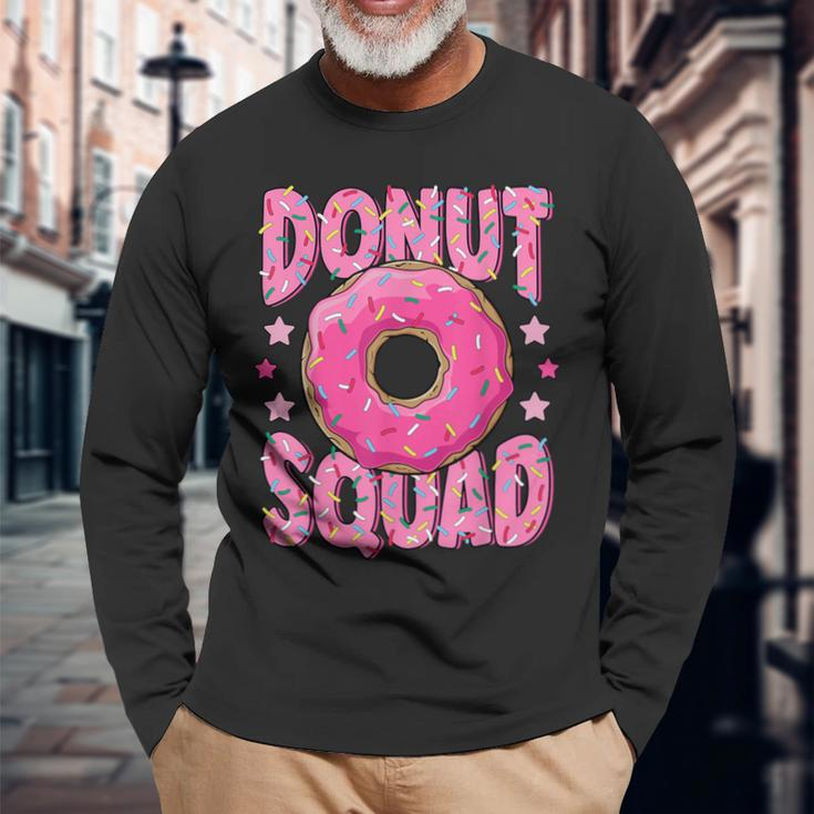 Pink Donut Squad Sprinkles Donut Lover Matching Donut Party Long Sleeve T-Shirt Gifts for Old Men