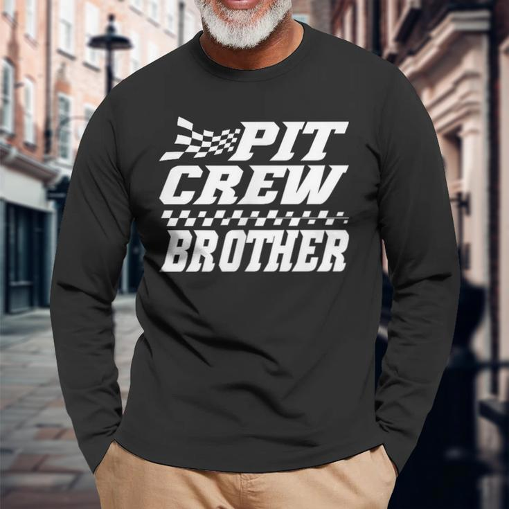 Pit Crew Brother Hosting Race Car Birthday Matching Family Long Sleeve Gifts for Old Men