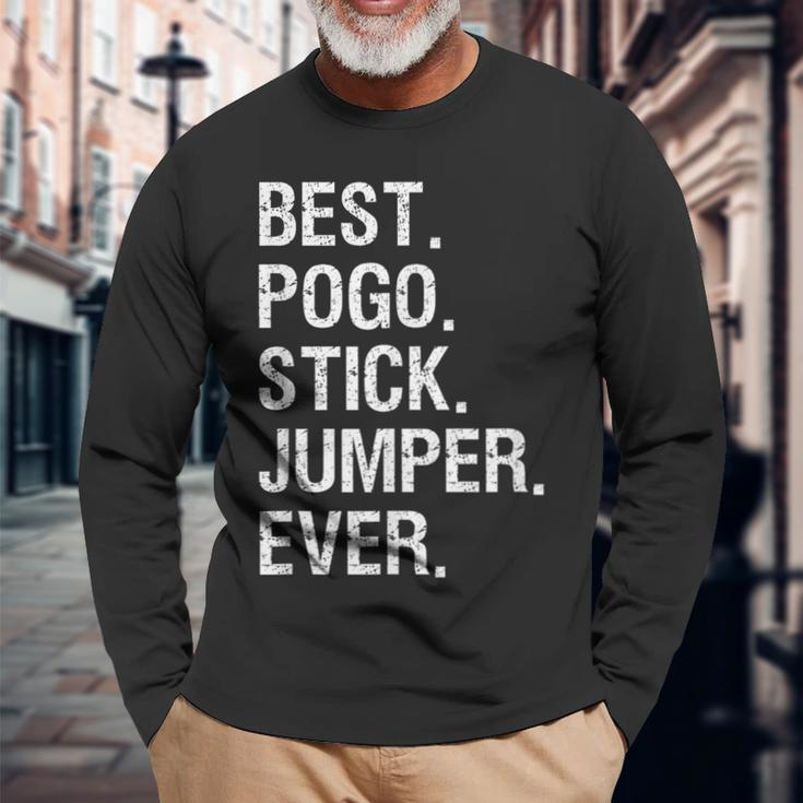 Pogo Stick Jumper Jumping Best Long Sleeve T-Shirt Gifts for Old Men