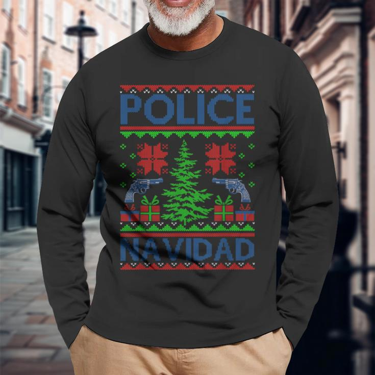 Police Navidad Ugly Christmas Sweater Long Sleeve T-Shirt Gifts for Old Men