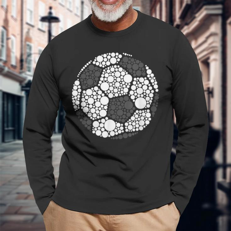 Polka Dot Football Soccer Lover Happy Dot Day Sport Ball Long Sleeve T-Shirt Gifts for Old Men