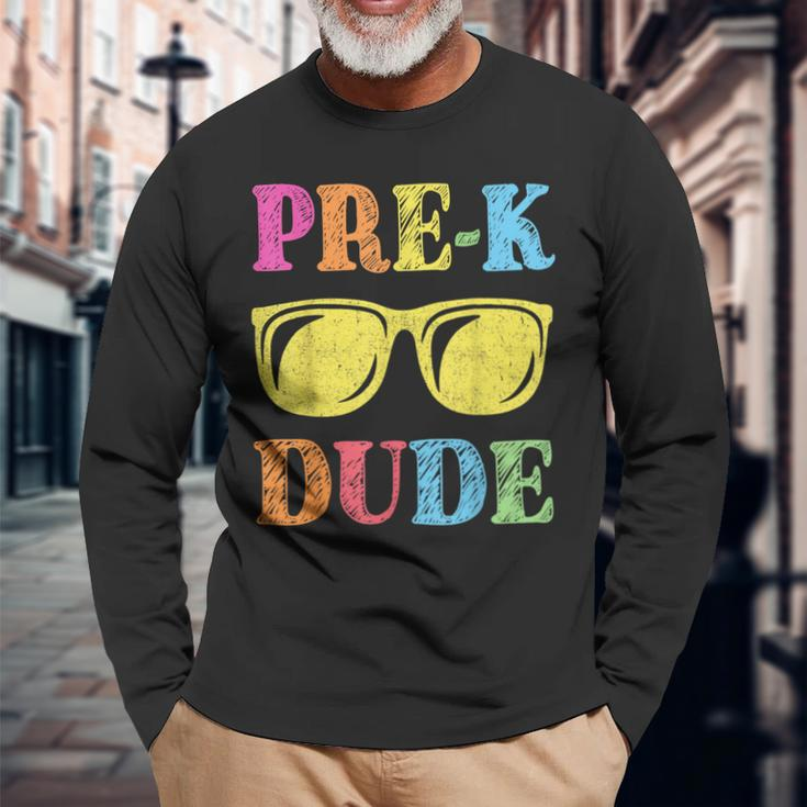 Pre-K Dude Back To School First Day Of Preschool Long Sleeve Gifts for Old Men