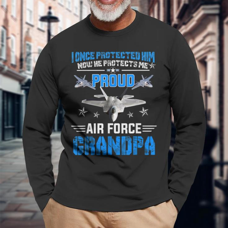 Pride Military Proud Grandpa Air Force Long Sleeve T-Shirt T-Shirt Gifts for Old Men
