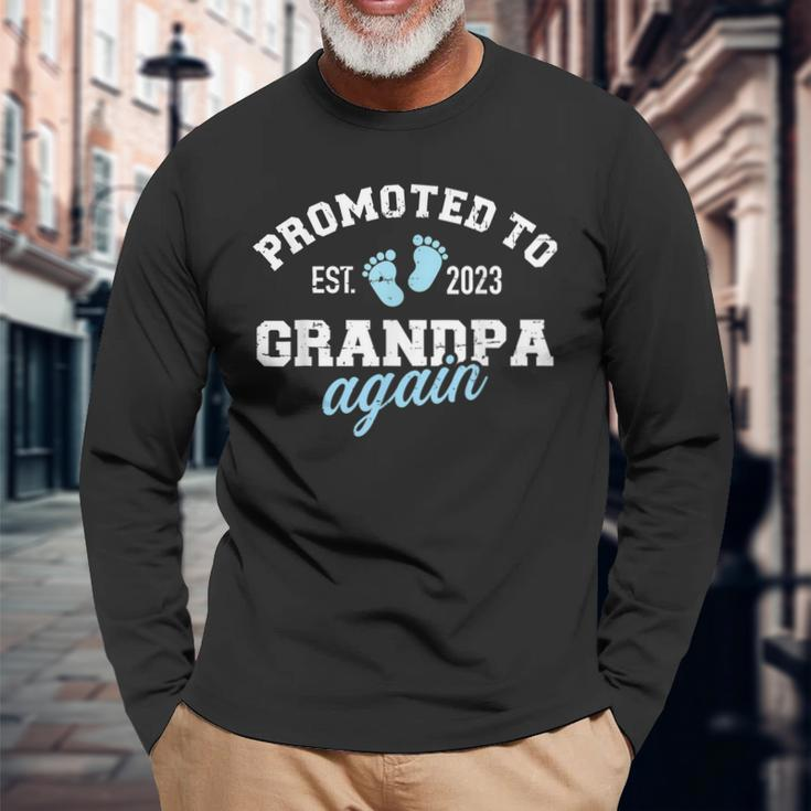 Promoted To Great Grandpa Again 2023 Great Grandfather To Be Long Sleeve T-Shirt T-Shirt Gifts for Old Men